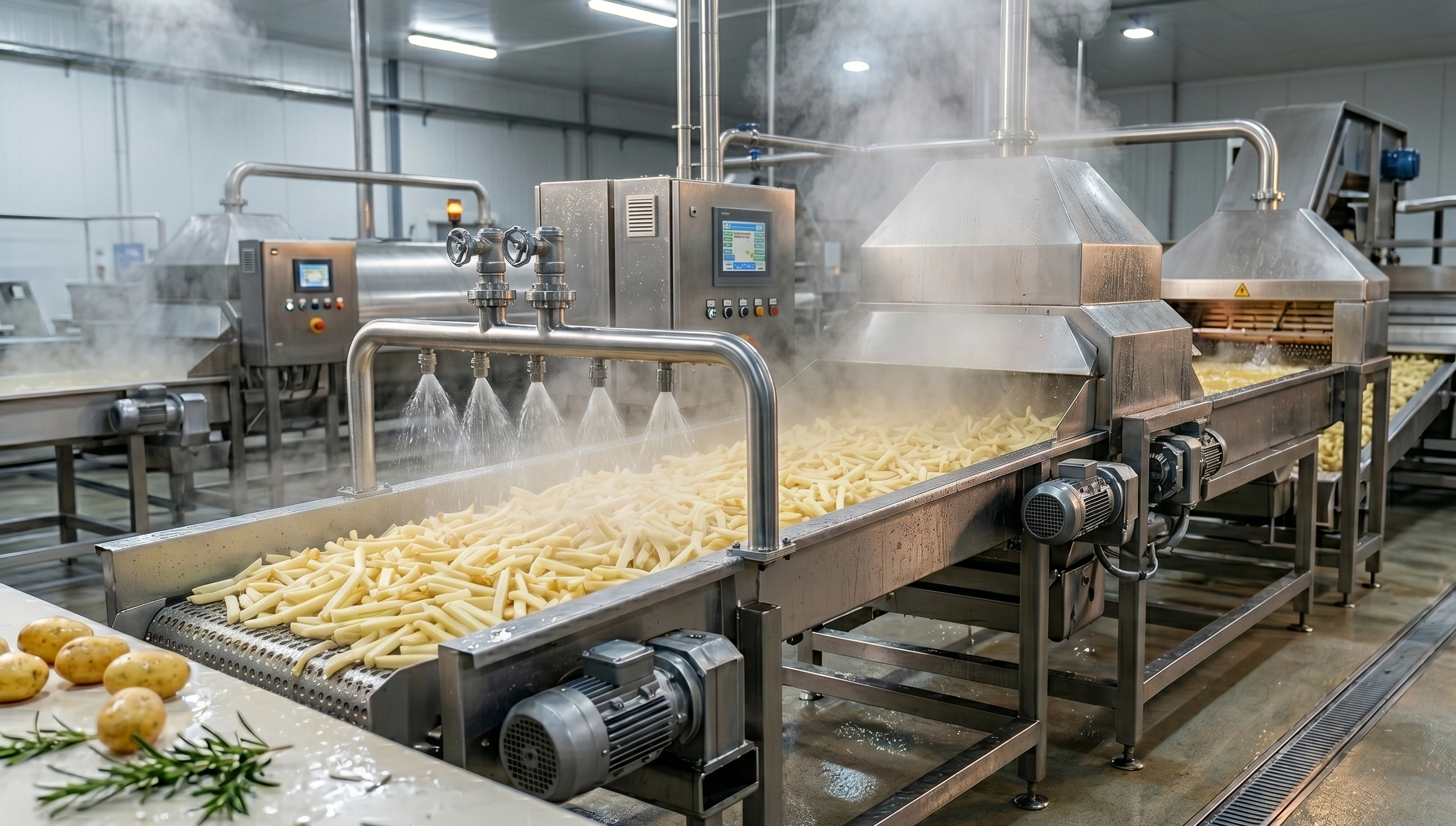 Blanching process to maintain texture and remove starch